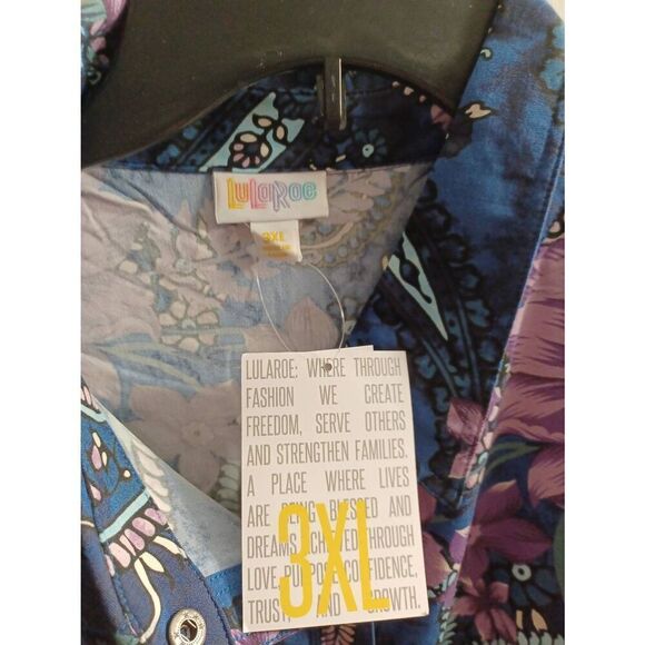 Lularoe Top Sleeveless Snap Closure Color Multi Size 3X - Picture 2 of 3
